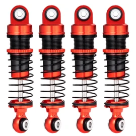 AXspeed RC Shock Kits Metal Shock Absorber with Thread for 1:18 FMS LC80 FCX18 FCX24 Upgrade (Red and Black)