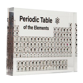 Vcedas Periodic Table with Real Elements Inside, Clear Acrylic, Ergonomic Periodic Table with Real Chemical Elements for the Classroom, VCEDASA0HWNMIB52