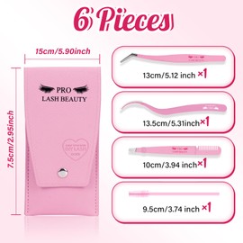 PRO Lash Tweezers Eyelash Applicator for Lash Clusters 3 in 1 DIY Lash Extension Tweezers Kit Eyelash Tweezers with Lash Brush(3 pcs-02)