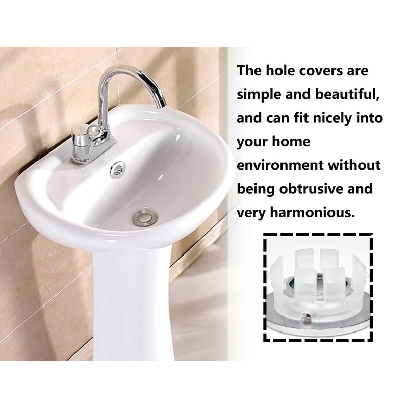 KAPSING Pack of 2 Sink Overflow Covers, Round Brass Kitchen