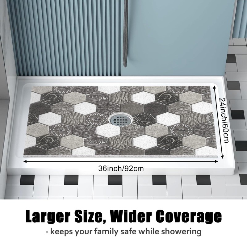 Shower Mat Non Slip - 24x36 Inch Shower Mats for