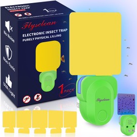 Pestvanish Flying Insect Trap Plug-in, Indoor Mosquito & Gnat Killer, Safe Non-Toxic UV Light Fly Catcher, Night Light Bug Trap with Sticky Pad for Flies, Gnats, Moths (1 Pack, Grass Green)