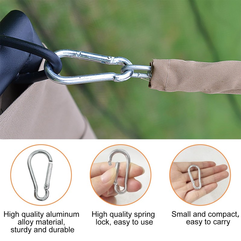 GeekerChip Pack of 30 Carabiner Hooks, Small, 3.6 x 41