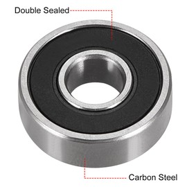 sourcing map Pack of 4 Deep Groove Ball Bearings 607-2RS Double Sealed 7mm x 19mm x 6mm Z1 High Carbon Steel Bearings