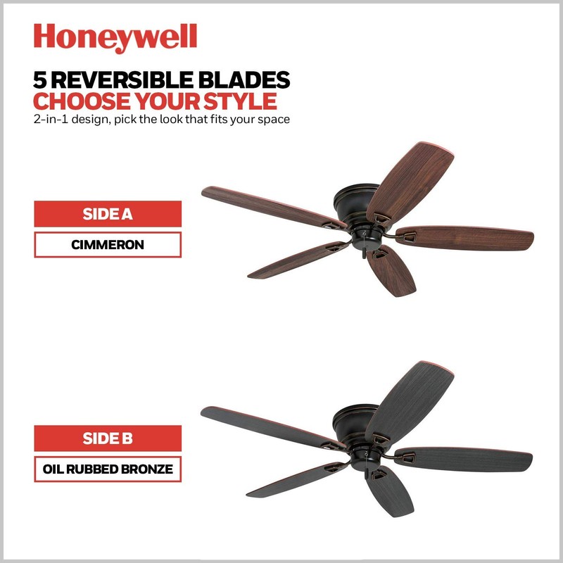 Honeywell Ceiling Fans Glen Alden, 52 inch Classic Flush Mount