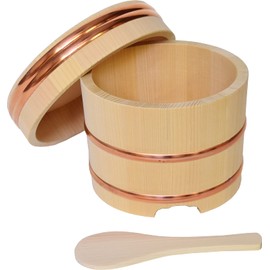 Kiso Craft Kiso Sawara Edo Style Ohitsu 1.5 Mixed Mini Ladle with Letter, Natural