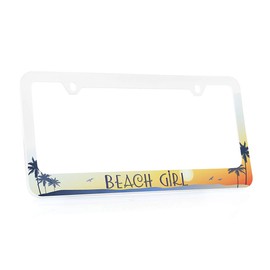 Beach Life License Plate Frame - Quality UV Printed Plastic