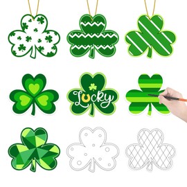 Hedeey Hedeey 90 Pcs St. Patrick's Day Paper Shamrock Crafts, Color Your Own Shamrock Crafts, St. Patrick's DIY Crafts for Kids Party Activity Classroom Decor. (Shamrock)
