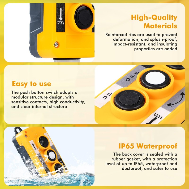 Jadeshay Hoist Push Button Switch, Crane Chain Lift Suspension Regulator
