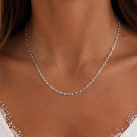 Goldegg S925 Sterling Silver 3mm Chain Necklace for Women 16inches
