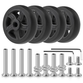 Domiella 4Pcs Luggage Replacement Wheels, OD 50mm 360 Spinner Swivel Casters, Wear-Resistant Rubber Suitcase Trolley Wheels Repair Kit, PF25