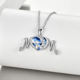 YFN Mother Daughter Necklace Sterling Silver Mother Daughter Pendant Chain Jewellery Mother's Day Birthday Gifts for Women Girls, Sterling Silver