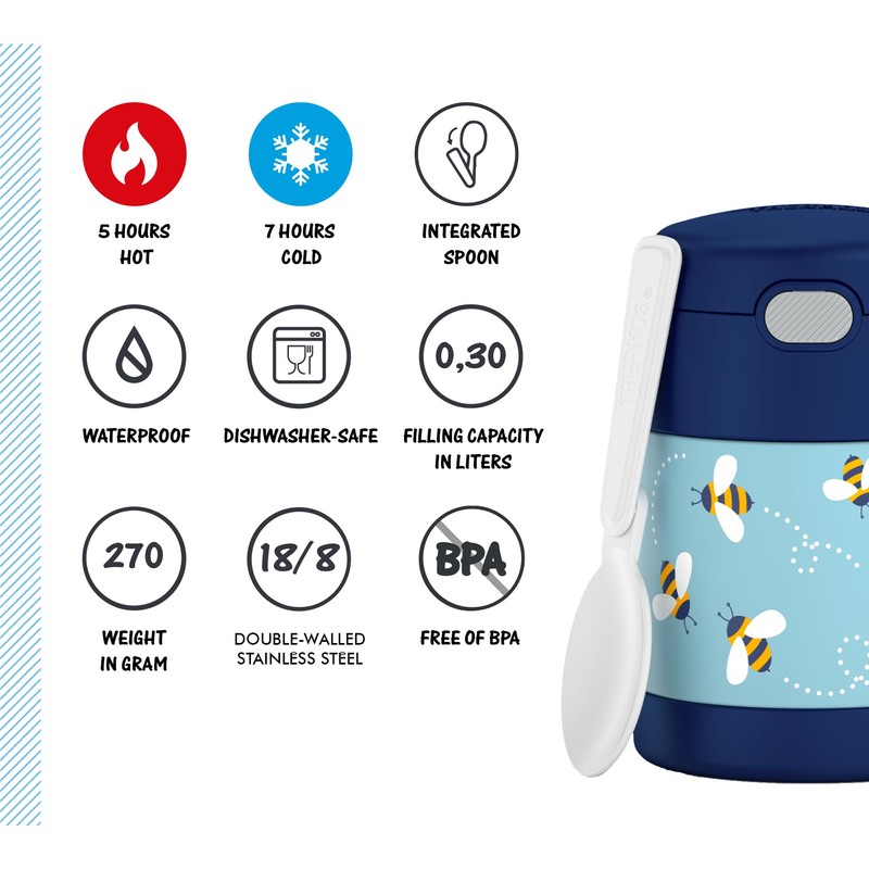 Thermos Funtainer Bees Insulated Food Jar, 0.30 L