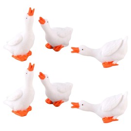 PRETYZOOM Miniature Goose Figurines 6pcs Mini Resin Goose Statues Fairys Goose Garden Accessories Micro Landscape Ornaments Car Models