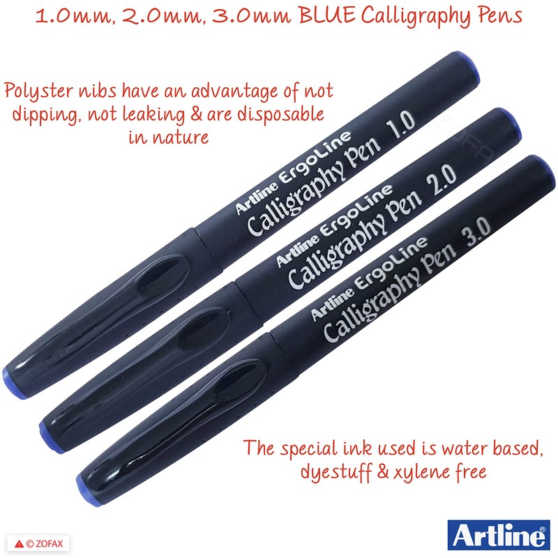 ARTLINE Ergoline Calligraphy Pens Sharp Line (3 x 1.0 2.0