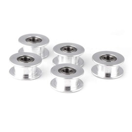 Timing Belt Pulley, High-Quality Aluminium Smooth 2GT 6 mm / 10 mm Wide Pulley Belt 16T / 20T 3 mm / 5 mm Bore 3D Printer Accessary 5 Pieces / Set (W6 mm, 20T, Bore 5, Toothless)