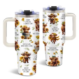 DUUV Insulated Highland Cow Tumbler 30oz, Highland Cow Gifts for Women