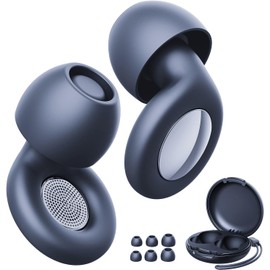 Tapones Oidos Ruido Dormir, Tapones Oídos de Silicona, Reducción de ruido de 33 dB, Lavable y Reutilizable, para dormir, concentrarse o viajar (Azul,4 tamaños)