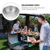 Operitacx 6Pcs Stainless Steel Metal Bowl Steel Plates Mini Stainless