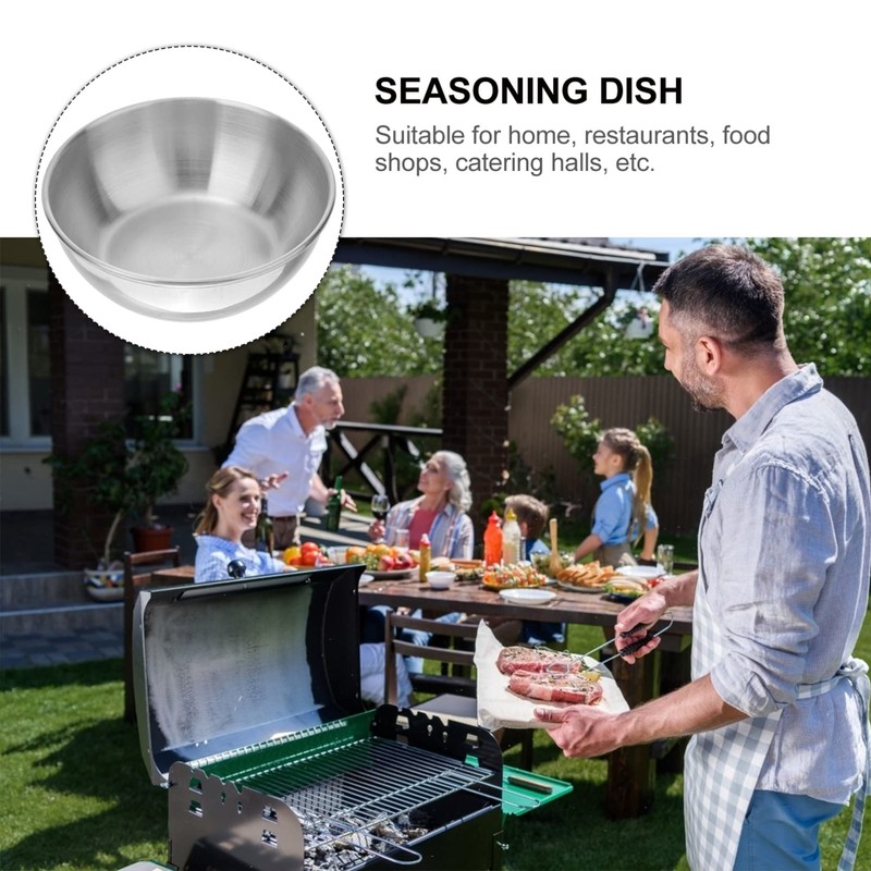 Operitacx 6Pcs Stainless Steel Metal Bowl Steel Plates Mini Stainless