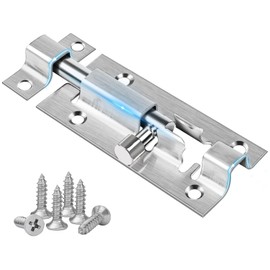 3 Inch (75mm) Door Lock, Leryati 1Pcs Bedroom Door Lock Stainless Steel Bolt Lock, Silver Door Latch Slide Bolts Lock with Screws, Door Bolt use for Bathroom Gate Shed Garden Toilet