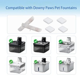 40 Packs Replacement Filters Compatible with Downy Paws Cat Water Fountain