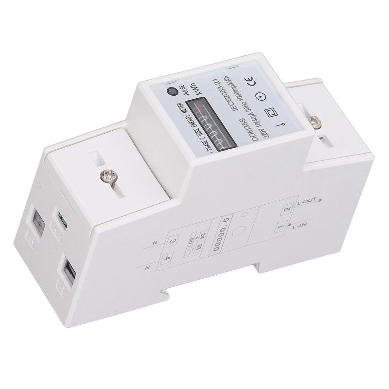Single Phase Energy Meter Tester Digital Din Rail Electricity Monitor