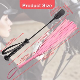 Solaradgy 2Pcs Riding Crop Perfect for Equestrian Training, Outdoor Sports, and Recreational Use, Includes Versatile Pink Tassel Whip and Black Long-Handle Crop