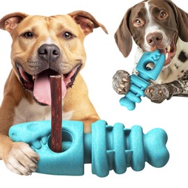 KADTC Durable All-in-One Dog Enrichment Toy Bully Stick Holder and Indestructible Chew Toy for Dogs Aggressive Chewers