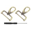 sourcing map 2Pcs Swivel Clasps Hook, 38mm(1-1/2 Inch) D Ring
