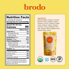 Brodo Broth Variety Pack | 1 Chicken, 1 Hearth, 1 Deeply Rooted, 1 Spicy Nonna, 1 Tom Yum, 1 Tuscan Sun Single Serving Pouches | Not Made From Concentrate, No Preservatives (6x 8.3 oz Pouches)