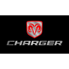 Eurosport Daytona Stealth Black Premium Carbon Steel License Plate 3D Dodge Charger Red Emblem