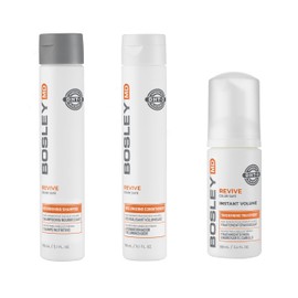 BosleyMD BosRevive Color-Safe Hair Care Kit for Thinning Hair, Starter Size (30 Days) – Shampoo, Conditioner & Thickening Treatment with Biotin, Panthenol & Botanical Extracts