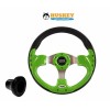 Huskey SS Lime Green Golf Cart Steering Wheel & Adapter