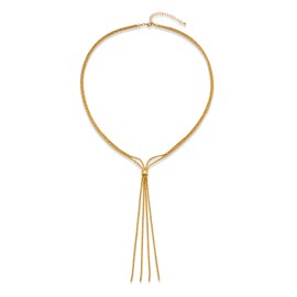 LILIE&WHITE Gold Plated Long Tassel Necklace for Women - Adjustable Y-Shape Chain Design - Elegant Statement Jewellery for Special Occasions & Casual Wear