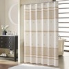 BESTRIPES Stall Fabric Shower Curtain, Beige Tan Stripe Narrow Cloth