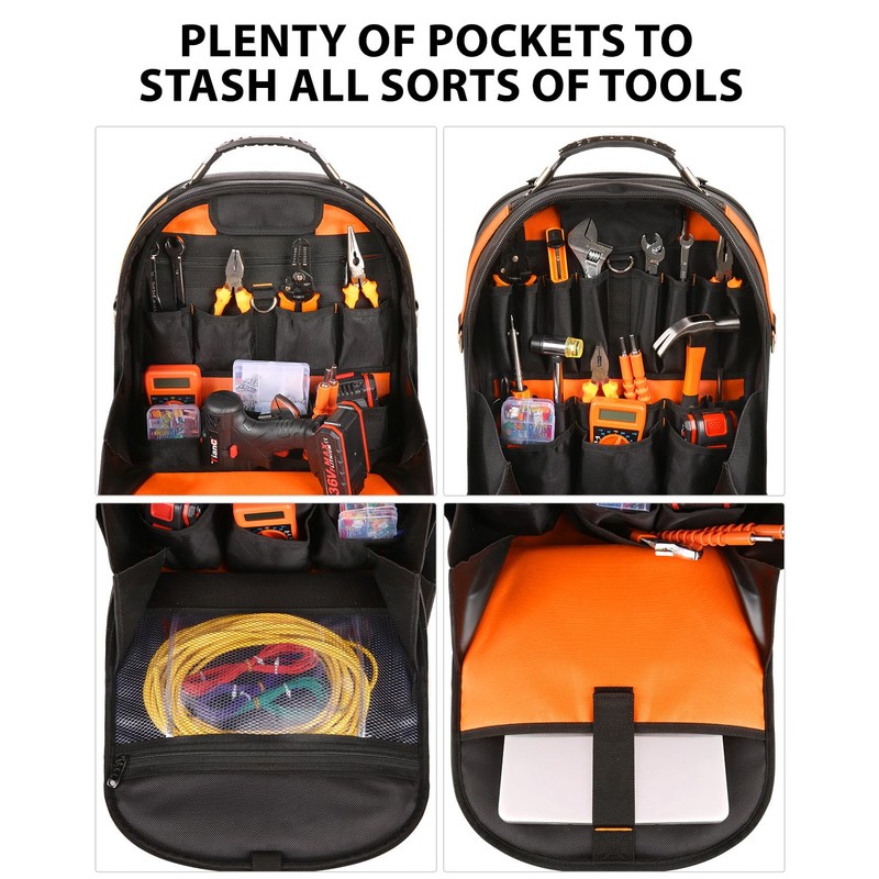 Tool Backpack, Heavy Duty Tool Bag, Hvac Tool Bags, Electrician