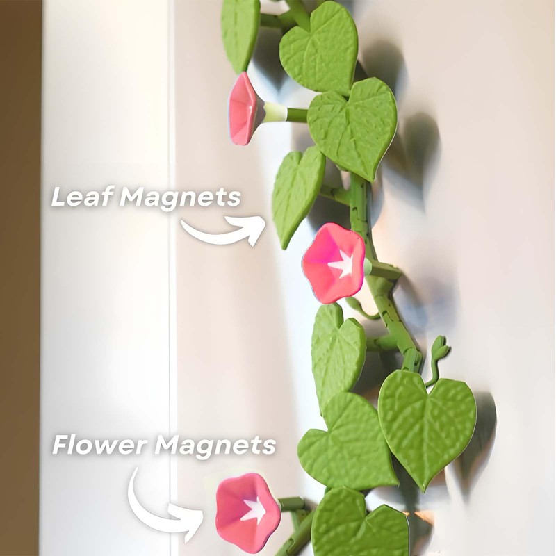 Morning Glory Refrigerator Magnets – 3D Printed Climbing Vine Plant,