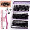 LYMYBETY Fluffy Individual Eyelashes Kit 270Pcs D Curl Cluster Lashes