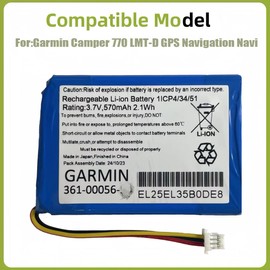 ERYNK 361-00056-08 Rechargeable Battery Compatible with Garmin DriveSmart 5, DriveSmart 55, DriveSmart 61, DriveSmart 65 and DriveSmart 71 GPS Navigator with Tools