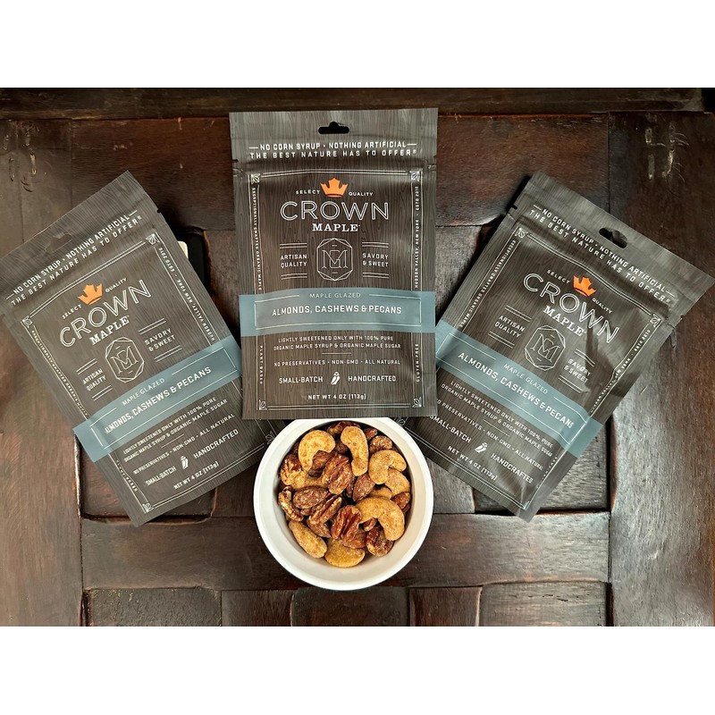 Crown Maple Glazed Nuts - Almonds, Cashews, Pecans, 4 Oz