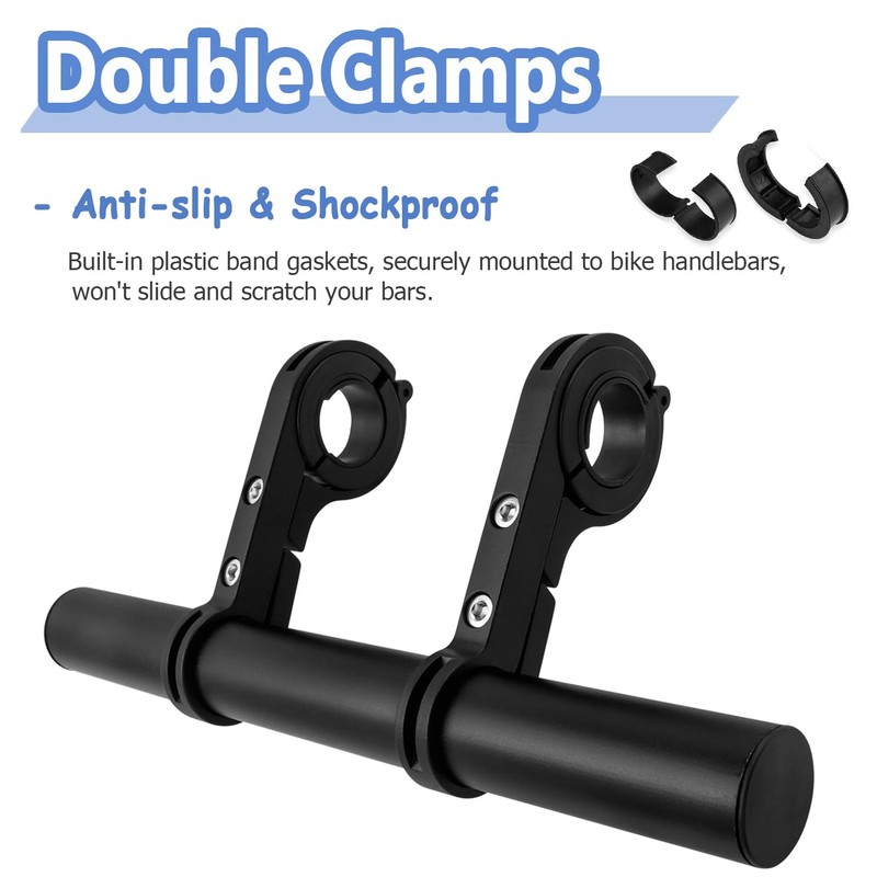 Mesee Bike Handlebar Extender 20CM Bicycle Double Clamps Handlebar Extension