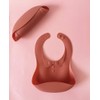 Babero de Silicona para Bebé, Lavable y Ajustable e Impermeable,