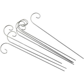 20 Pcs Silver 20cm Plant Label Hooks - Garden Markers Stake Holder Hanger Sign - Rustproof Deformed Hooks Hanging Rods for Flower Planter Pots, Planters and Container Accessories