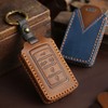 Hontumax Vintage Leather Key Fob Cover Case with Keychain for