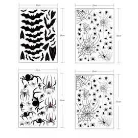 100pcs+ Halloween Window Stickers Halloween Decorations Bats Spiders Cobwebs Black Removeable Reusable Decals Clings