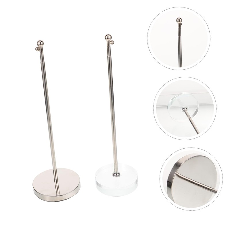 GRIRIW 2Pcs Desktop Flag Holder with Telescopic Metal Flag Pole