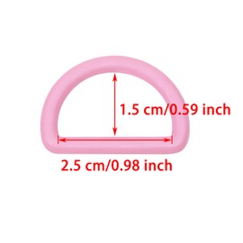 ONLYKXY 20pcs 1 Inch Colorful Semi Circular D Ring Plastic Buckle Loop Multipurpose Hanging Hook Clips for Belts Bags Purse (Light Pink)