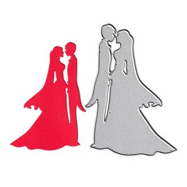 Wedding Bride Groom Ceremonial Dress Cutting Dies, Lover Die Cuts Metal Embossing Stencils Template Mould for Card Scrapbooking and DIY Craft Album Paper Card Decor