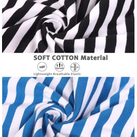 WEONE Camisa de algodón a rayas para perro, ropa básica transpirable suave para perros pequeños y medianos, negro y azul, XL